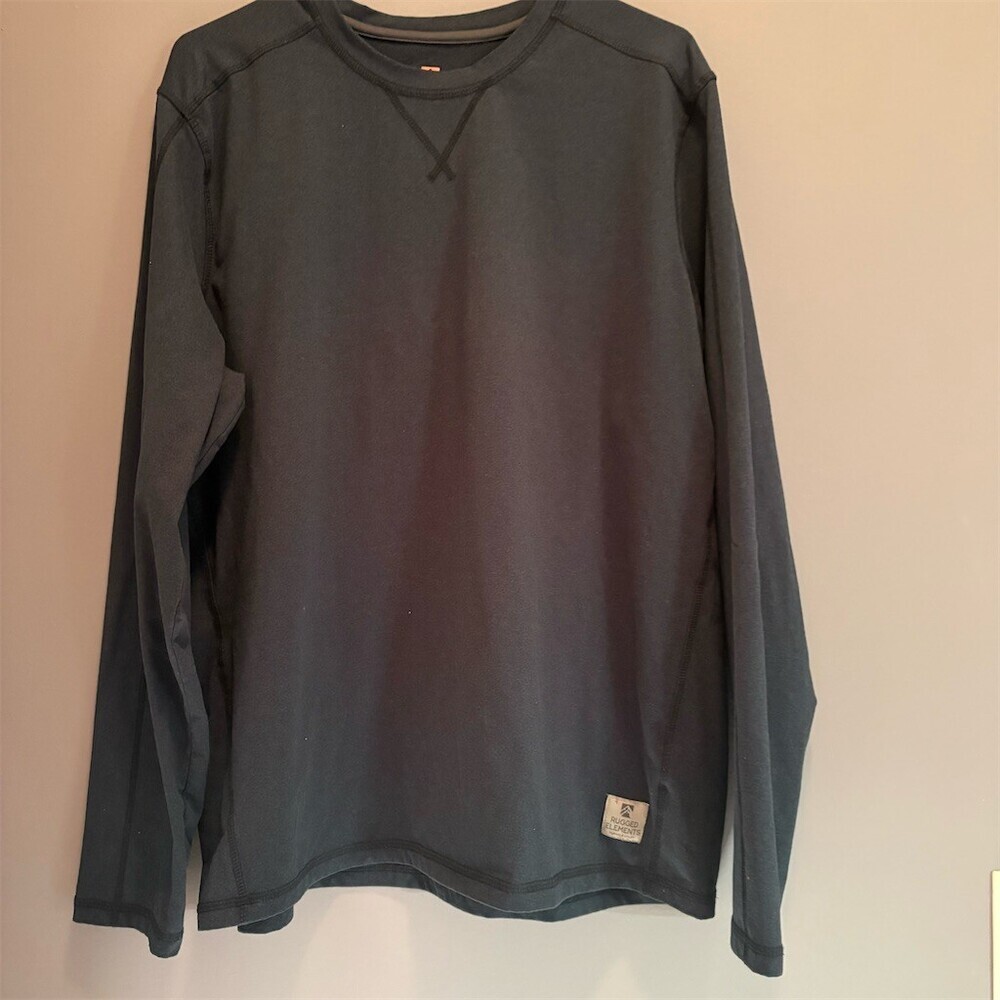 Rugged Elements Durable Utility Men's XL Long Sleeve Crew Neck T-Shirt Fisherman